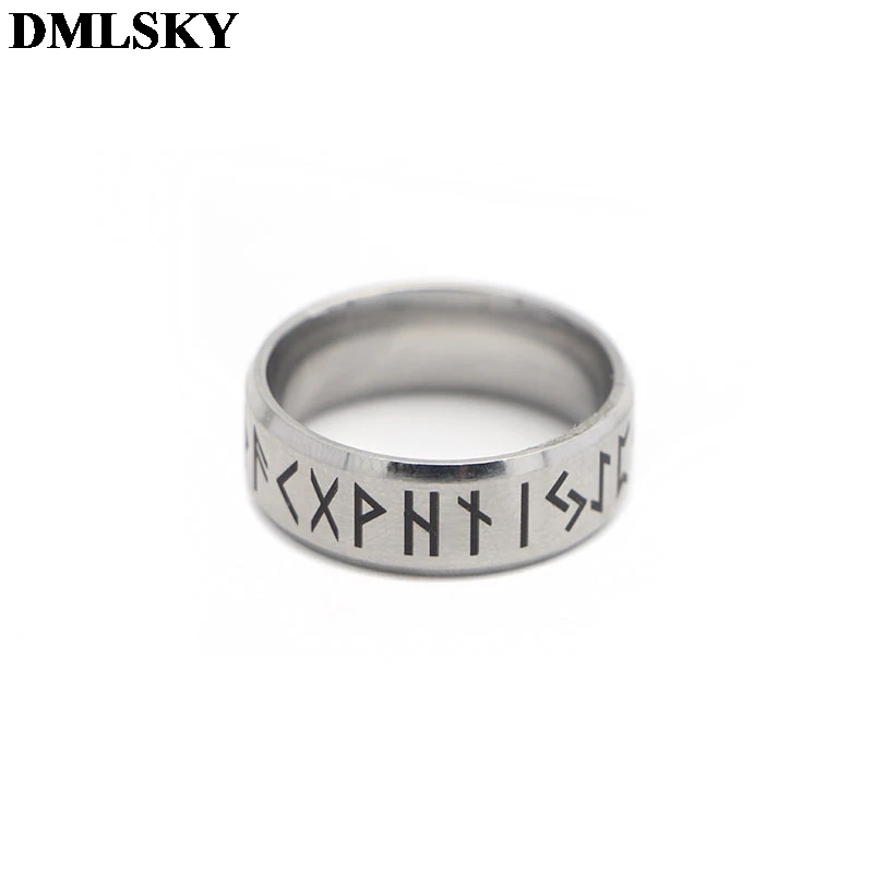 DMLSKY кольца викингов в старом стиле ретро, черный амулет, винтажные скандинавские руны, кольца, ювелирные изделия, кольцо в стиле панк для женщин и мужчин M3670