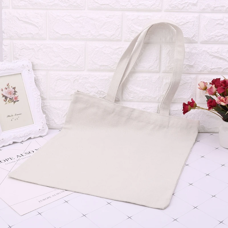 THINKTHENDO DIY قماش حمل حقيبة للمرأة النسيج التسوق حقائب كتف فارغة اليدوية هدية حقائب