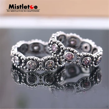 

100% 925 sterling Silver Her Majesty, Clear & Pink CZ Ring Compatible with European Original Jewelry