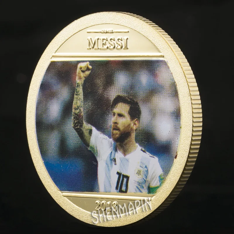 Кубок мира футболист Messi памятная монета Лига чемпионов золотые Сапоги Золотые коллекционные монеты мировой Игрок года