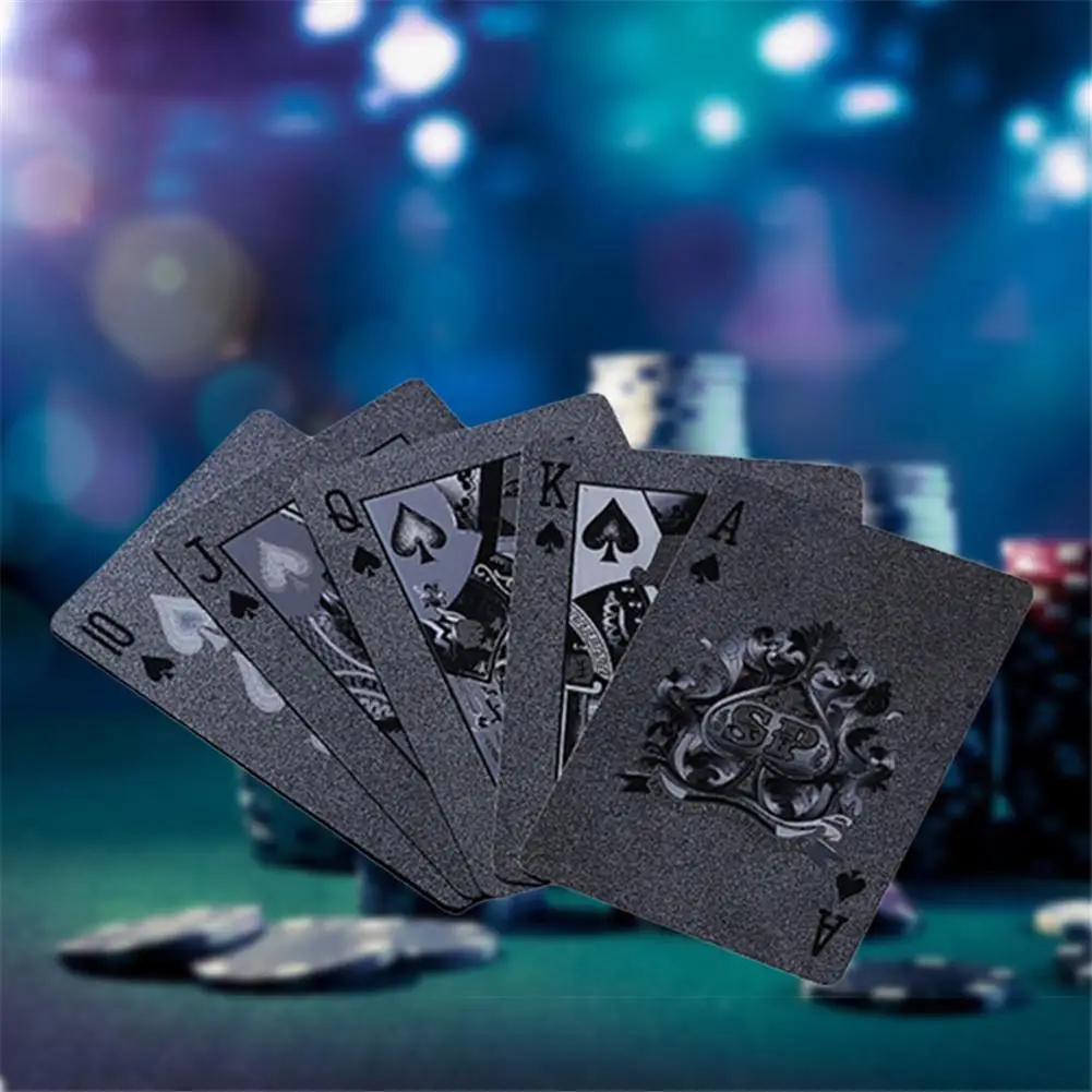 Waterproof Black Playing Cards Plastic 3D Embossing Poker Cards PET Material Gift Cards For Collection 54 Pcs Wholesale Waterproof Black Playing Cards Plastic 3D Embossing Poker Cards PET Material Gift Cards For Collection 54 Pcs Wholesale