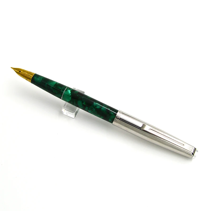 Nostalgic Wing Sung 237 целлюлоидная акриловая перьевая ручка Wingsung с красивыми узорами 0,5 мм Отличная офисная ручка для письма - Цвет: Celluloid Green