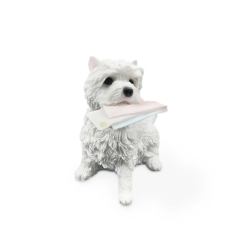 

Highland Terrier Sitting-bite Envelope Vehicle Decoration Imitation Dog Model Resin Craft Gifts Figurines Miniatures Decorations