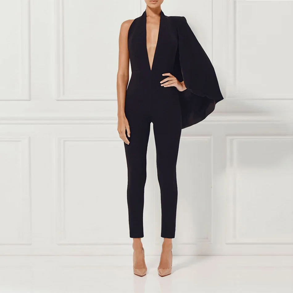 Jumpsuits Rompers Sexy Black Women Office 2018 couture Autumn ...