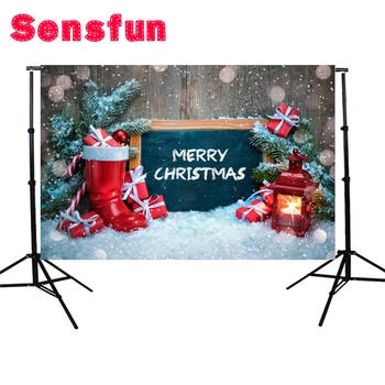 

photography background Christmas Gifts Candles Snow Giltter Backdrop Photo Background Atudio 7x5ft