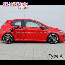 Para Fiat Bravo Punto Abarth 500 Panda Sticker decal PVC (negro, blanco, rojo, Gris, mate de color Plata)