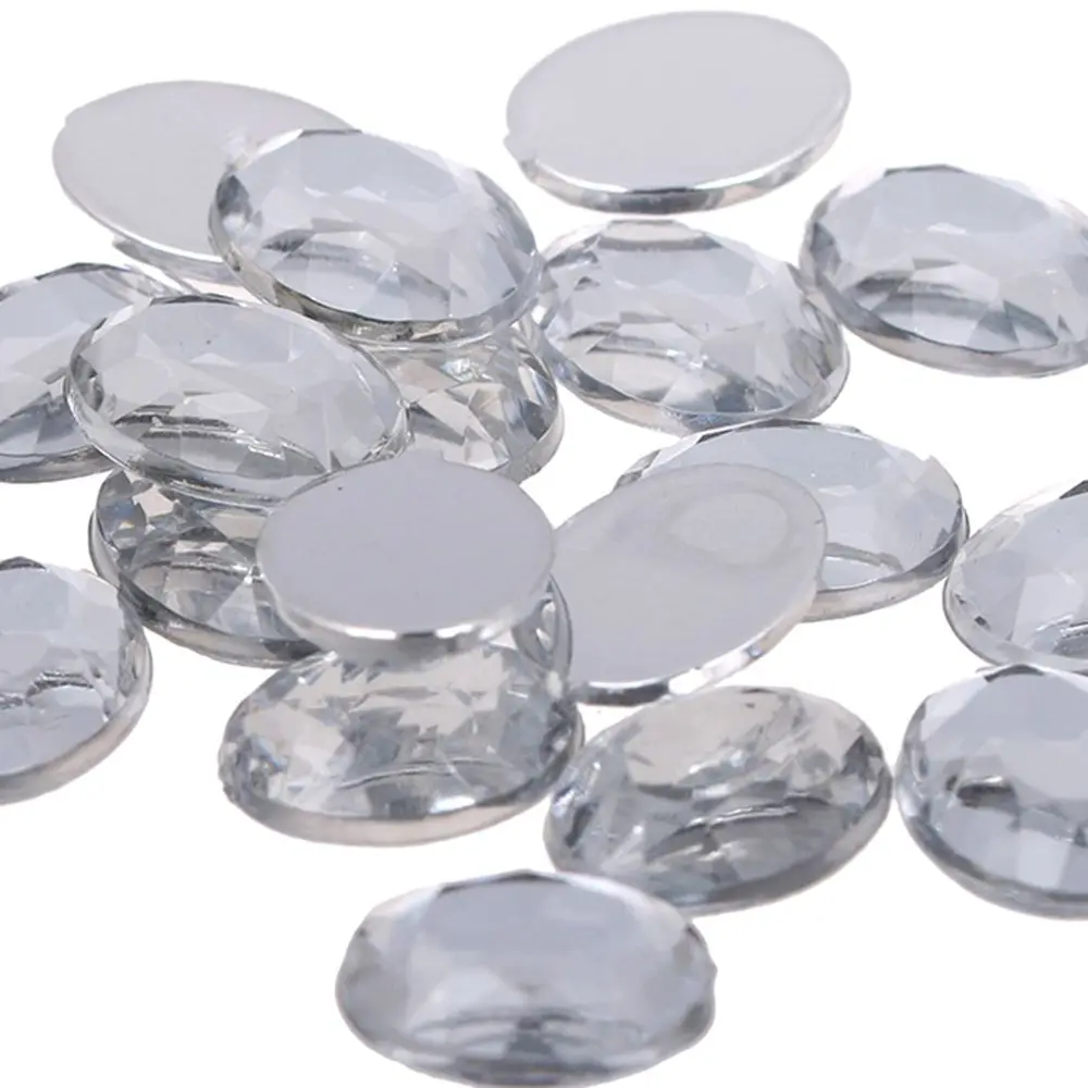 

Flatback Oval Faceted Acrylic Craft Art DIY Gems Crystal Clear Rhinestone Strass Nail Art Decorations