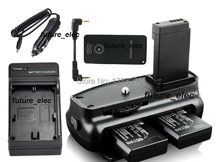 Battery Grip Pack for Canon EOS 100D Rebel SL1 DSLR Camera Use LP-E12 Battery White IR Remote Control 1x Grip