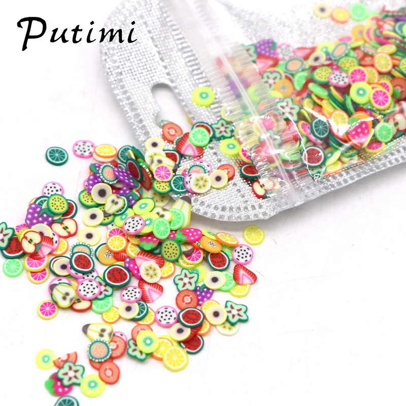 

Putimi 1000pc/bag 3d Nail Art Decorations Manicure Decoracion Design Nails Accessoires Acrylic Fimo Slices Nailart Nail Supplies