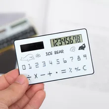 Прямая мультфильм милый мини ультратонкий карточный калькулятор для детей студенческий офис общие канцелярские принадлежности карманный калькулятор подарки