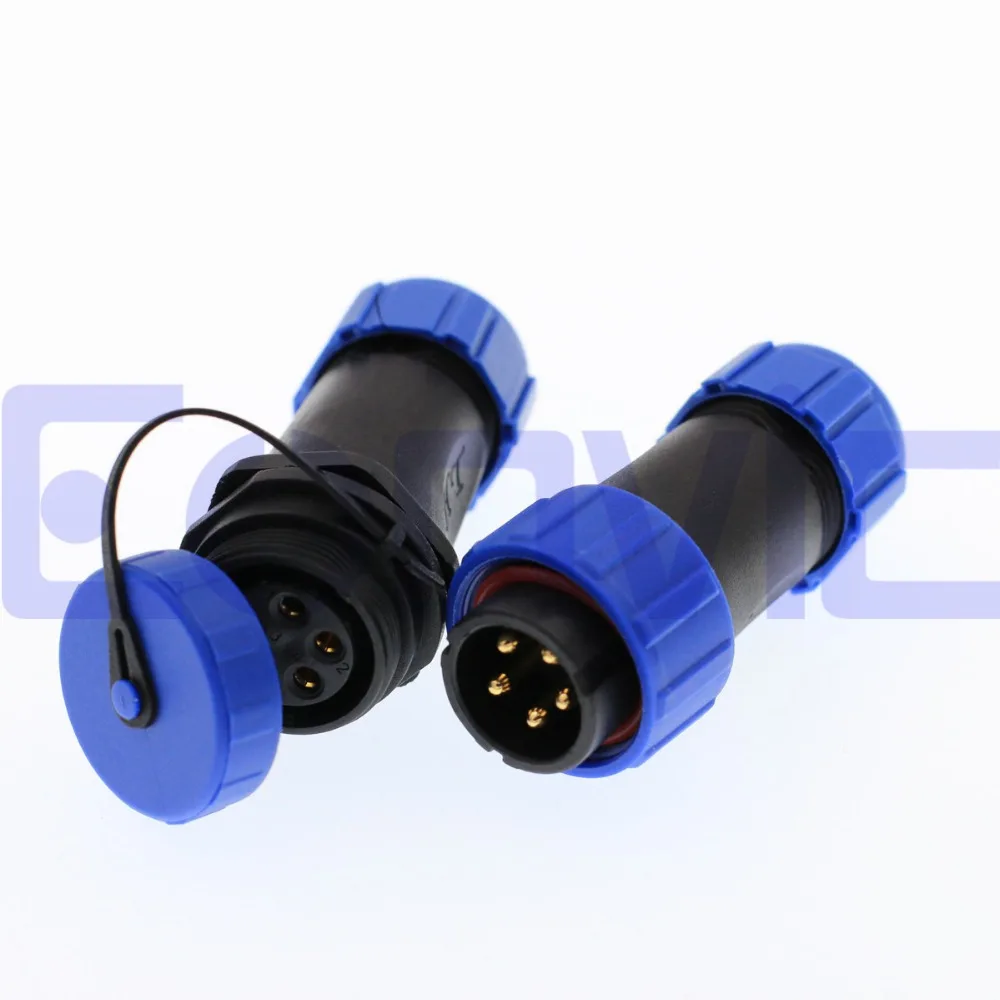 2pcs/lot SP17 5 pin Waterproof IP68 automotive wire male and female