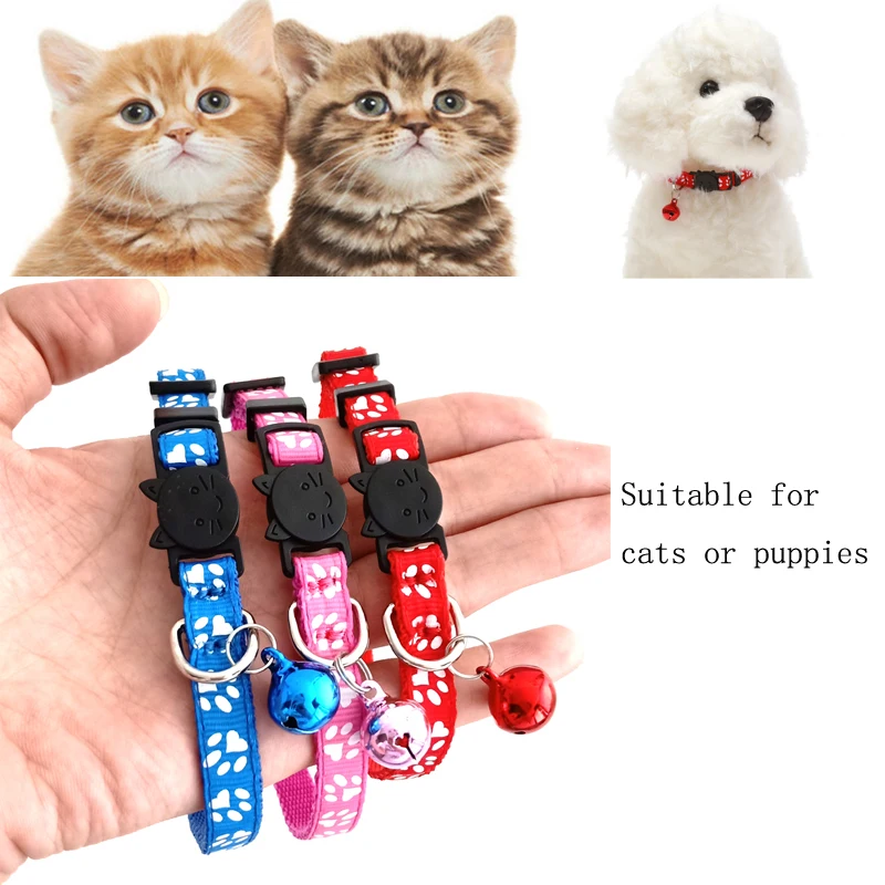 Safety Cute Nylon Dog Puppy Cat Collar Lovely Personalized Kitten Adjustable Breakaway Pet Collar Cats Collars With Bell Safety Cute Nylon Dog Puppy Cat Collar Lovely Personalized Kitten Adjustable Breakaway Pet Collar Cats Collars With Bell