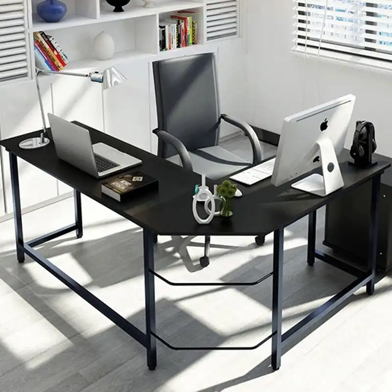 Modern L Shaped Desk Office Desk Flat Angle Corner Computer Desk