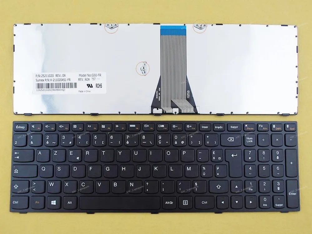 Новый FR Французский клавьер для Lenovo Z50-70 Z50-75 G70-70 ноутбук черная рамка Черный Win8 |