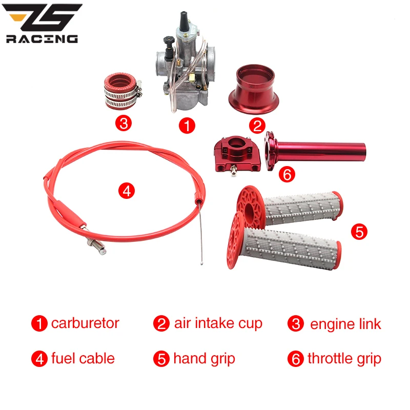 Карбюратор ZS Racing PWK 21 24 26 28 30 32 34 с воздушным фильтром чашкой ручкой рукояткой