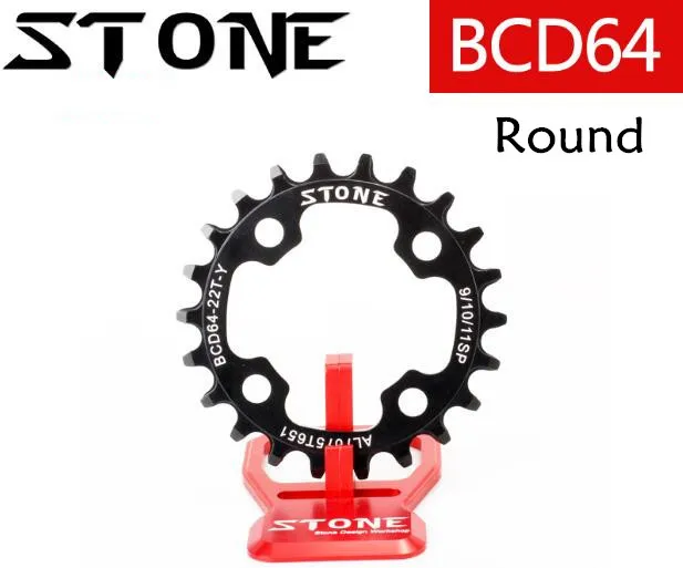 

Stone Round 64BCD 22T/24T/26T/28T Narrow Wide MTB Cycling Chainring Bike Crown 7075 CNC fit for XT M780 M785