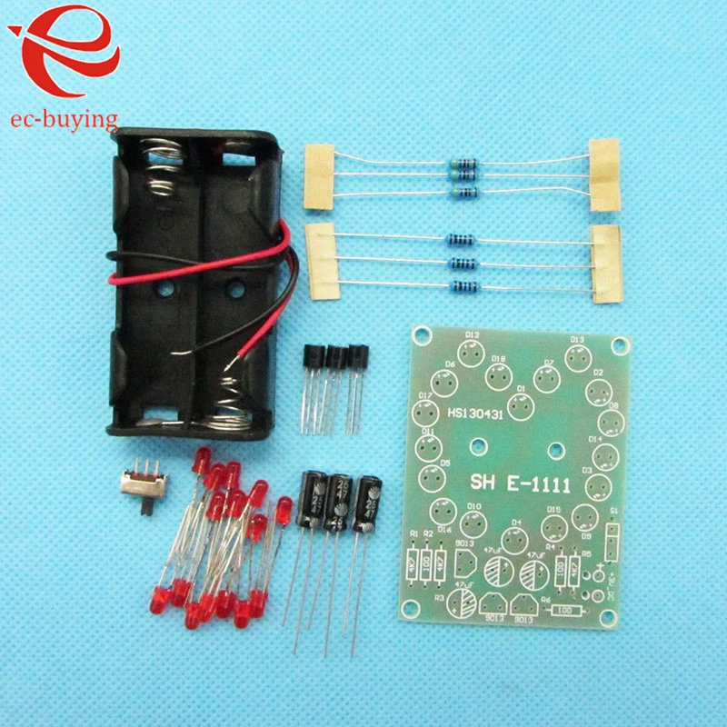 

Heart Circulation Module 18 Red LED Electronic PARTS DIY Kit Flashing Light Manual Welding Practice with Battery Case