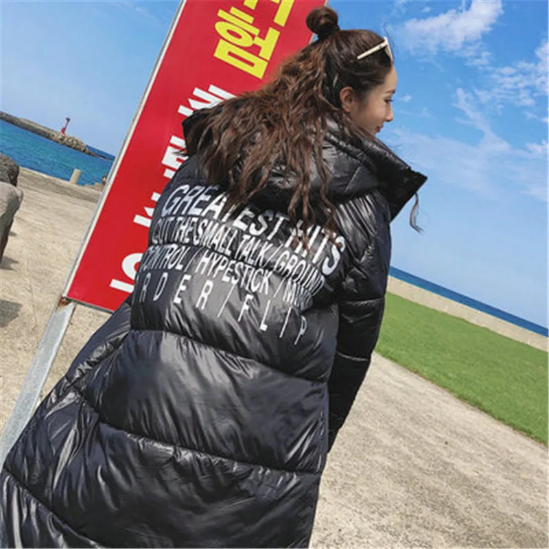 Goede 2020 Vrouwen Winter Brief Print Zwart Geel Maxi Lange Eend Down Jas Dames Warme Parka Plus Size Losse Lange Down jassen N906