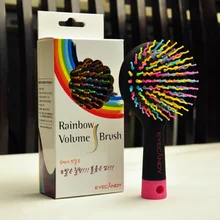 Радужная расческа, Парикмахерская подушка безопасности, Массажная расческа для вьющихся волос, стильная, модельная, красочная расческа, щетка для объема