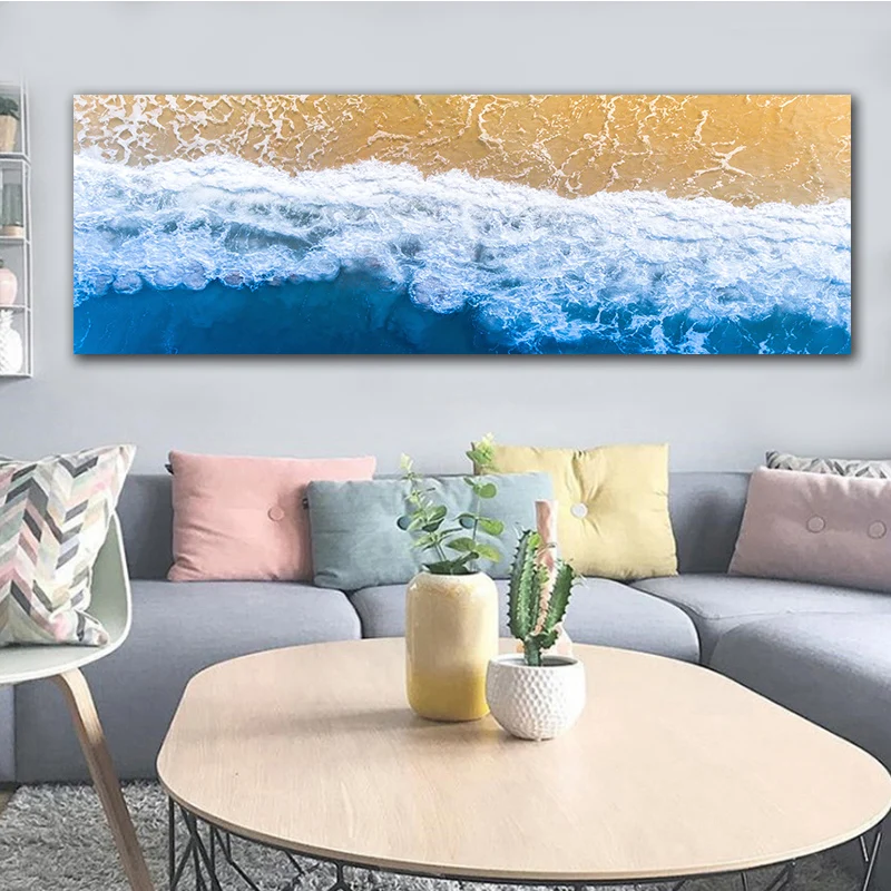 

GoldLife Wall Art Home Decor Nordic Landcape Canvas Painting For Living Room Sea Wave Wall Picture Art Print Canvas and Posters