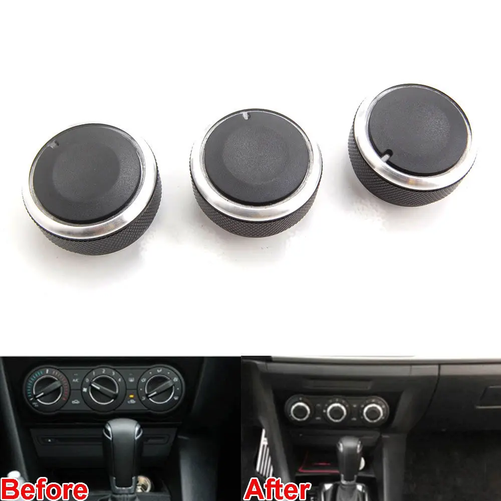 

Car AC Air Condition Control Knob Turning Switch Decoration Ring Cover Trim Sticker Fit For Mazda 3 2006-2013 Auto Car Styling