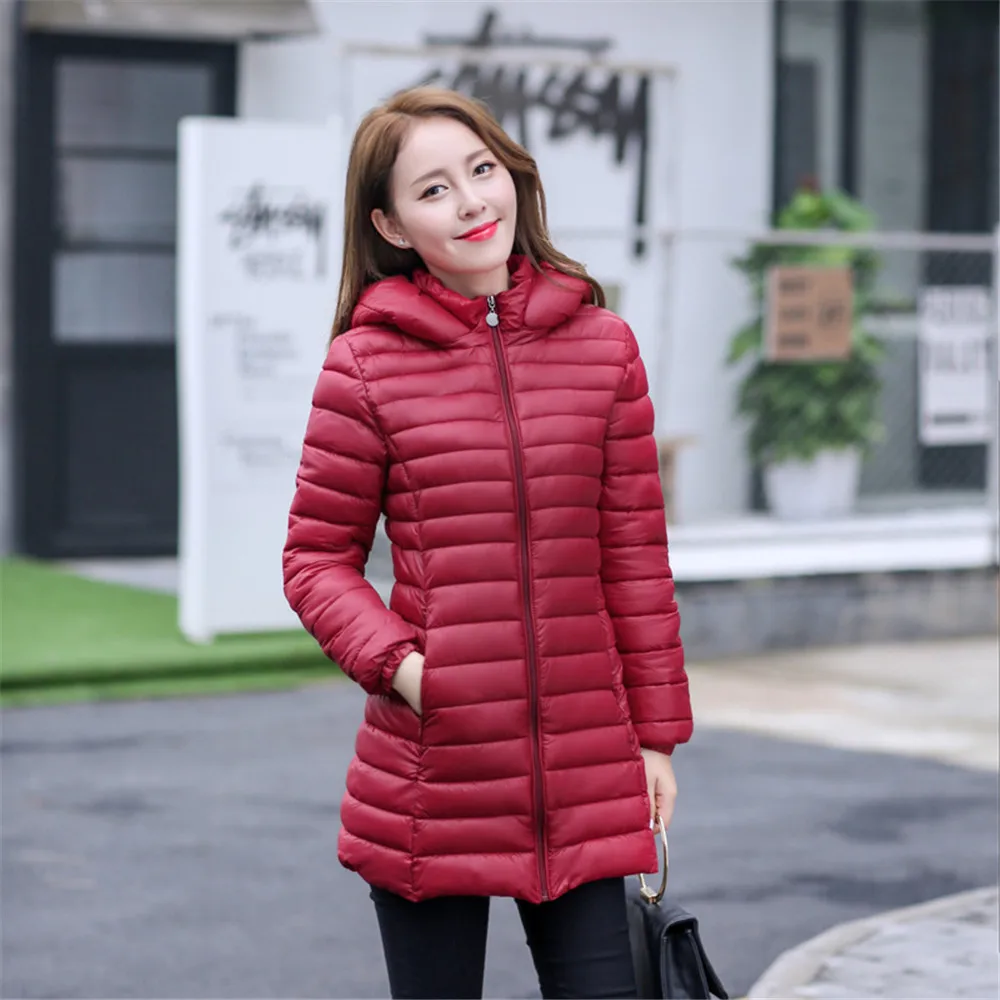 In the long section of cotton 2016 new winter ultra thin down jacket warm women s