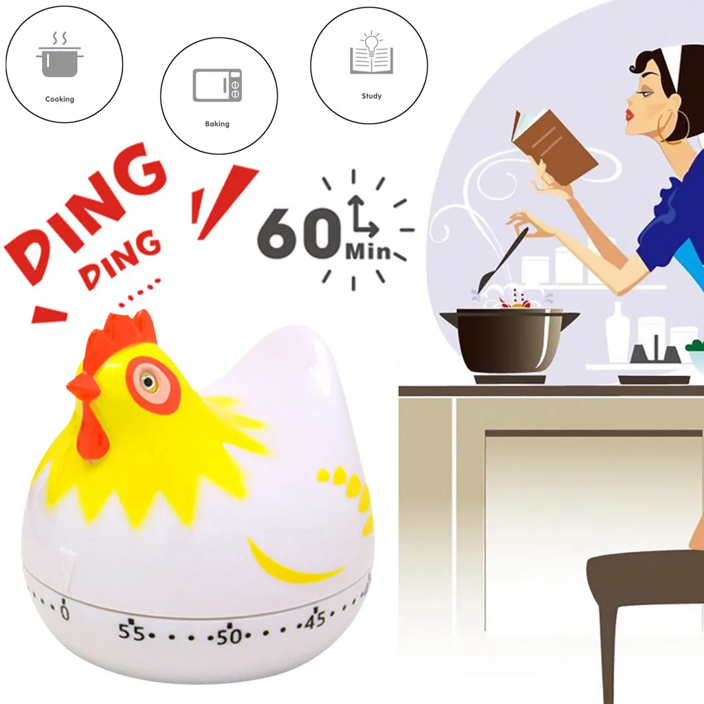 

Cartoon Mechanical Kitchen Timer Game Count Down Counter Alarm Cooking Tool 60m