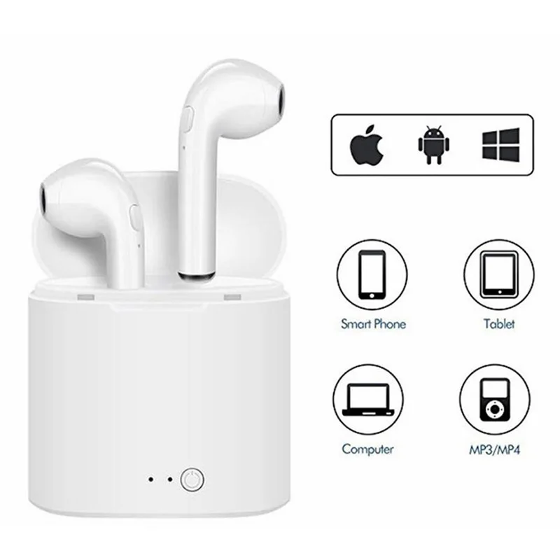 

i7s TWS Wireless Bluetooth Earphone Stereo Earbud Headset With Charging Box Mic For iPhone Xiaomi All Smart Phone