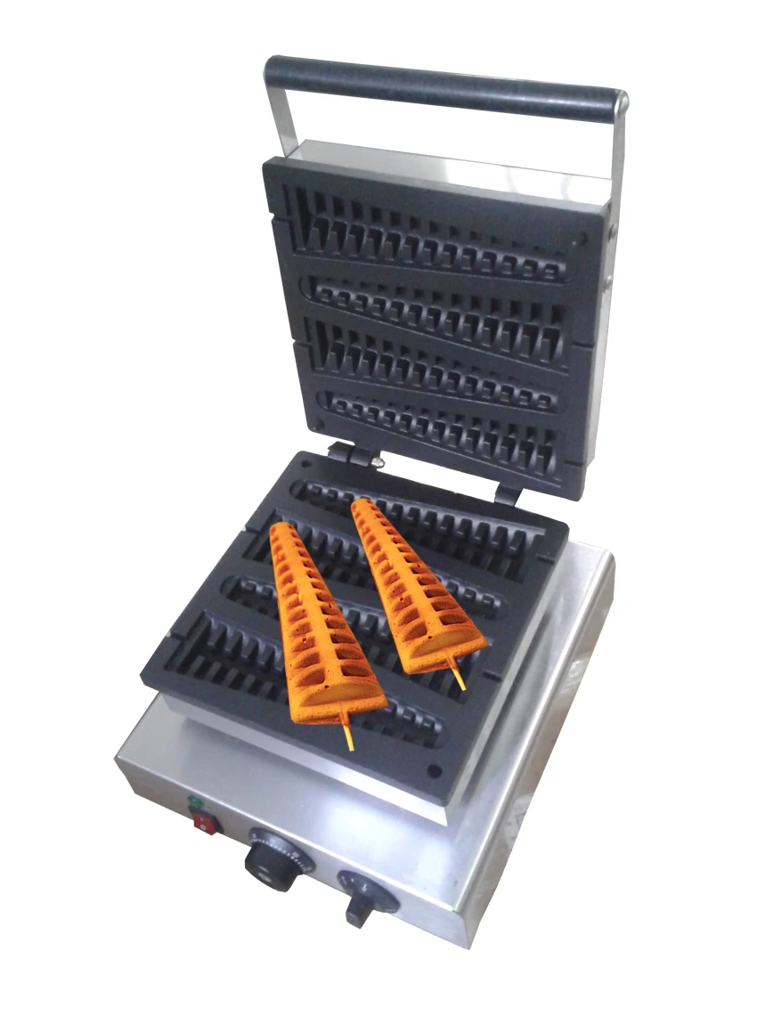 

Free shipping cost 4 pcs/plate Lolly waffle maker Pine Cake Machine lolly waffle baker