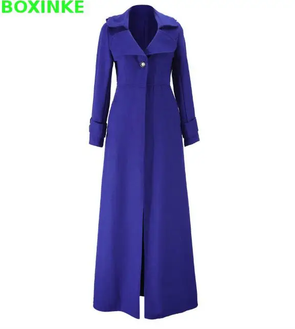 

Sobretudo Abrigo Mujer Full X-long Solid Turn-down Collar Single Button Bayan Kaban New Winter Women's Coat Lengthened A Slim