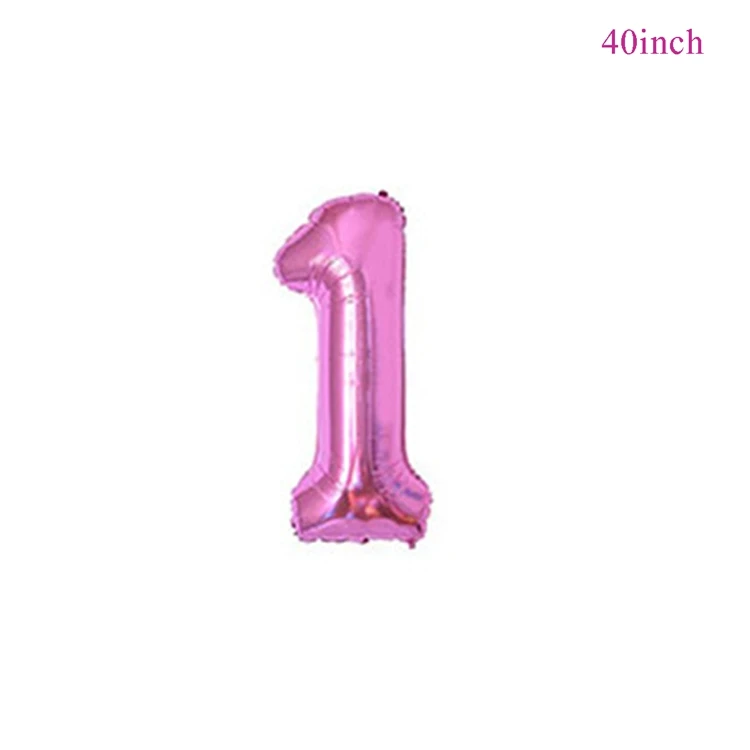 LAPHIL воздушные шары для первого дня рождения, голубые, розовые латексные воздушные шары, украшения для первого дня рождения, Детские вечерние принадлежности на один год - Цвет: 40inch pink 1