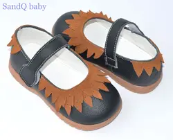 Для девочек кожаные туфли черный Мэри Джейн с кисточкой обувь для детей маленькие дети Осень Новый Фиолетовый sapatos обувь малыша SandQ