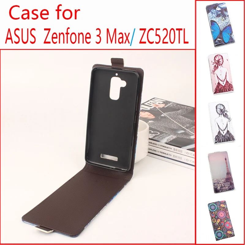 

For Asus Zenfone 3 Max/ZC520TL Phone Case Up-down Open Vertical Flip Premium Pattern PU Leather Case Cover Magnetic Closure