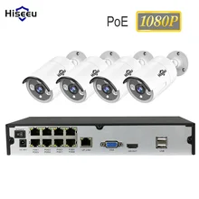 8CH POE NVR kits IEEE802.3af 48V CCTV system 1080P indoor outdoor camera waterproof 2MP security video surveillance set Hiseeu