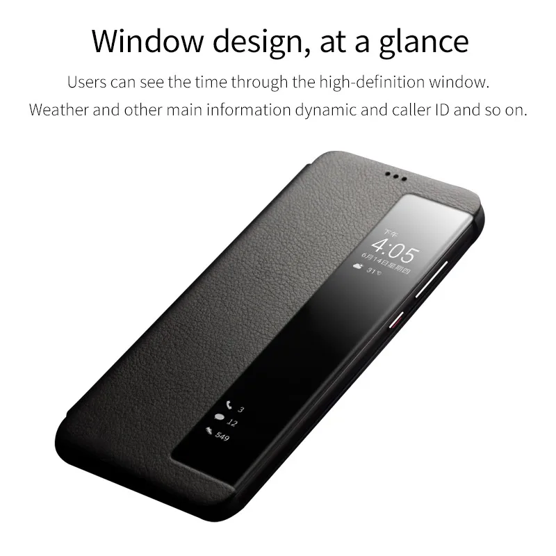 QIALINO Genuine Leather Window Flip Case for Huawei Ascend P20 Smart View Sleep Wake Up Function Phone Cover for Huawei P20 Pro QIALINO Genuine Leather Window Flip Case for Huawei Ascend P20 Smart View Sleep Wake Up Function Phone Cover for Huawei P20 Pro