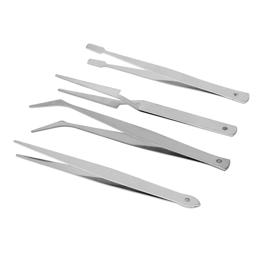 NICEYARD 4pc/Set Stainless Steel Tweezers Hand Tool Electronic Assemblers DIY Crafts Modelling Soldering Trade Work | Инструменты