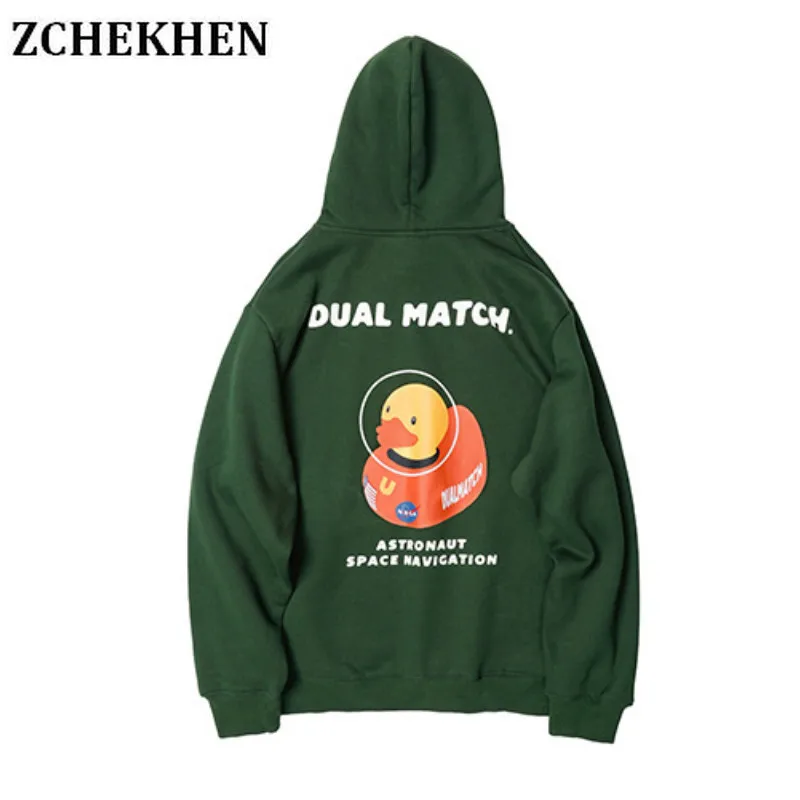 

Funny Duck Letter Print Hoodies Sweatshirts 2019 Men Harajuku Hip Hop Casual Pullover Hooded Streetwear Fashion Male Tops