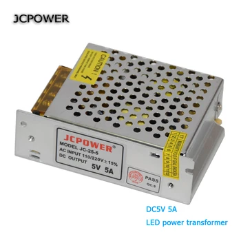 

LED Driver 5V 5A 25W Switching Power Supply Driver for LED Strip AC 110V 220V Input to DC5V led voltage transformer