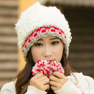 Sweet sphere knitted hat autumn and winter women's thick warm | Аксессуары для одежды