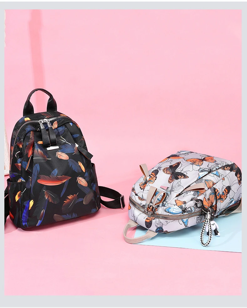Atinfor Противоугонный водонепроницаемый рюкзак с принтом бабочки женский маленький школьный рюкзак для леди книжная сумка