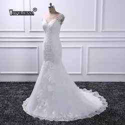 Yiwumensa Vestidos de Novia Русалка Кружева Свадебные платья 2018 аппликации свадебное платье Винтаж Robe de mariage Vestido de Noiva