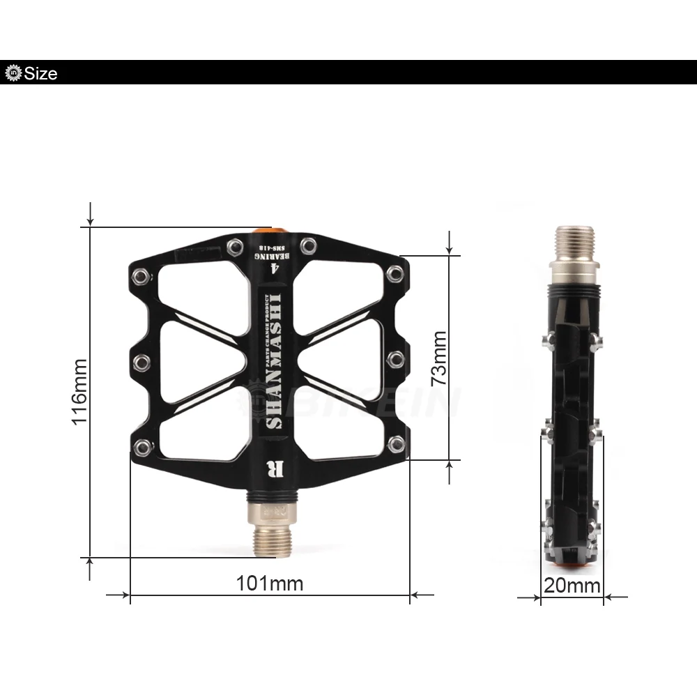 BIKEIN высокое качество 4 герметичный подшипник MTB BMX педали фрезерованные алюминиевый сплав Велоспорт педаль горного велосипеда 340 г части велосипеда 6 цветов