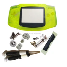 Прозрачный желтый цвет корпус подходит GameboyAdvance игровая консоль GBO мальчик Оболочка Чехол пластиковые экранные линзы с отвертками
