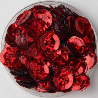 750pcs Large Round Sequins 10mm PVC Sequin Cup Artesanatos Acessorios Laser Red Confetti | Дом и сад