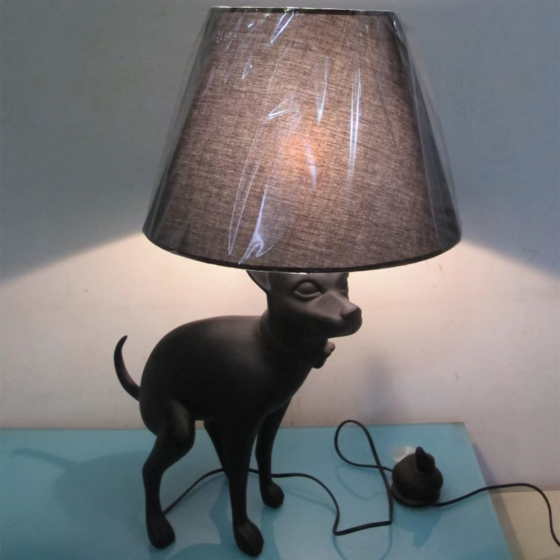 

Modern Black Abajur Dog Desk Lamp Fixtures For Bedroom Living Room E27 110V 220V Table Lights Lamparas de mesa Ofertas para hoje