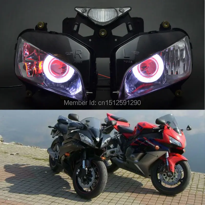 

Projector Headlight White Angel Eyes Red Demon Eyes HID Assembly fit for CBR1000RR 04 05 06 07 CBR1000 RR 2004-2007