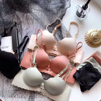 

One-piece Ladies Underwear Sexy Ladies Gather Steel-ring Bra Suit Anti-droop Girl's Traceless Small Bra