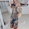 Sleeveless Tropical Print Spaghetti Strap Jumpsuit ► Photo 1/3