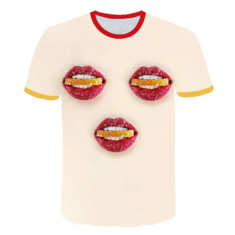 Новая летняя забавная конфетная/шоколадная футболка Женская 3D Футболка с принтом модный дизайн с героями мультфильмов женский короткий рукав - Цвет: TS8526