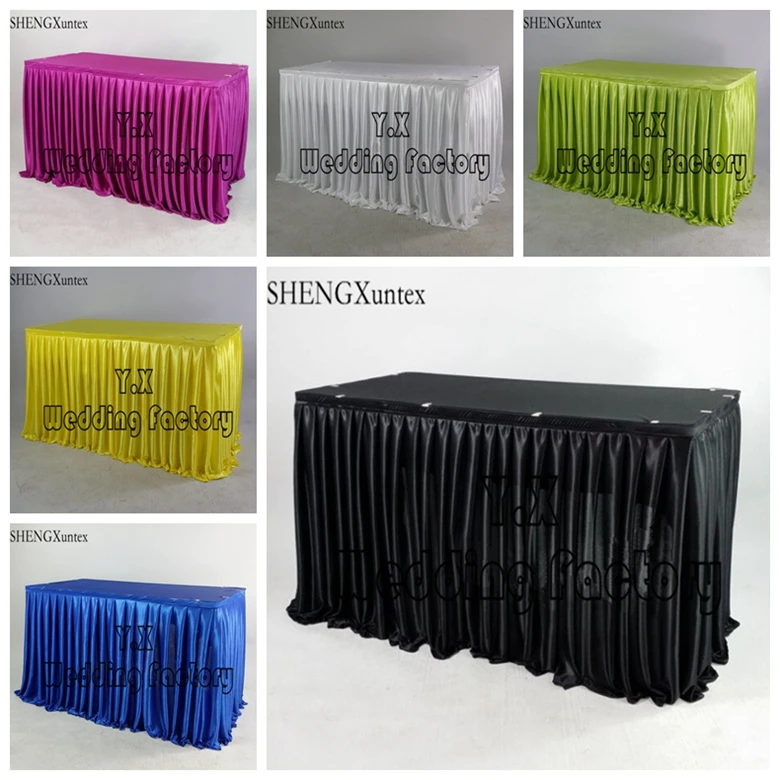 

Nice Looking Ice Silk Table Skirt \ Table Cloth Skirting For Wedding Event Decoration